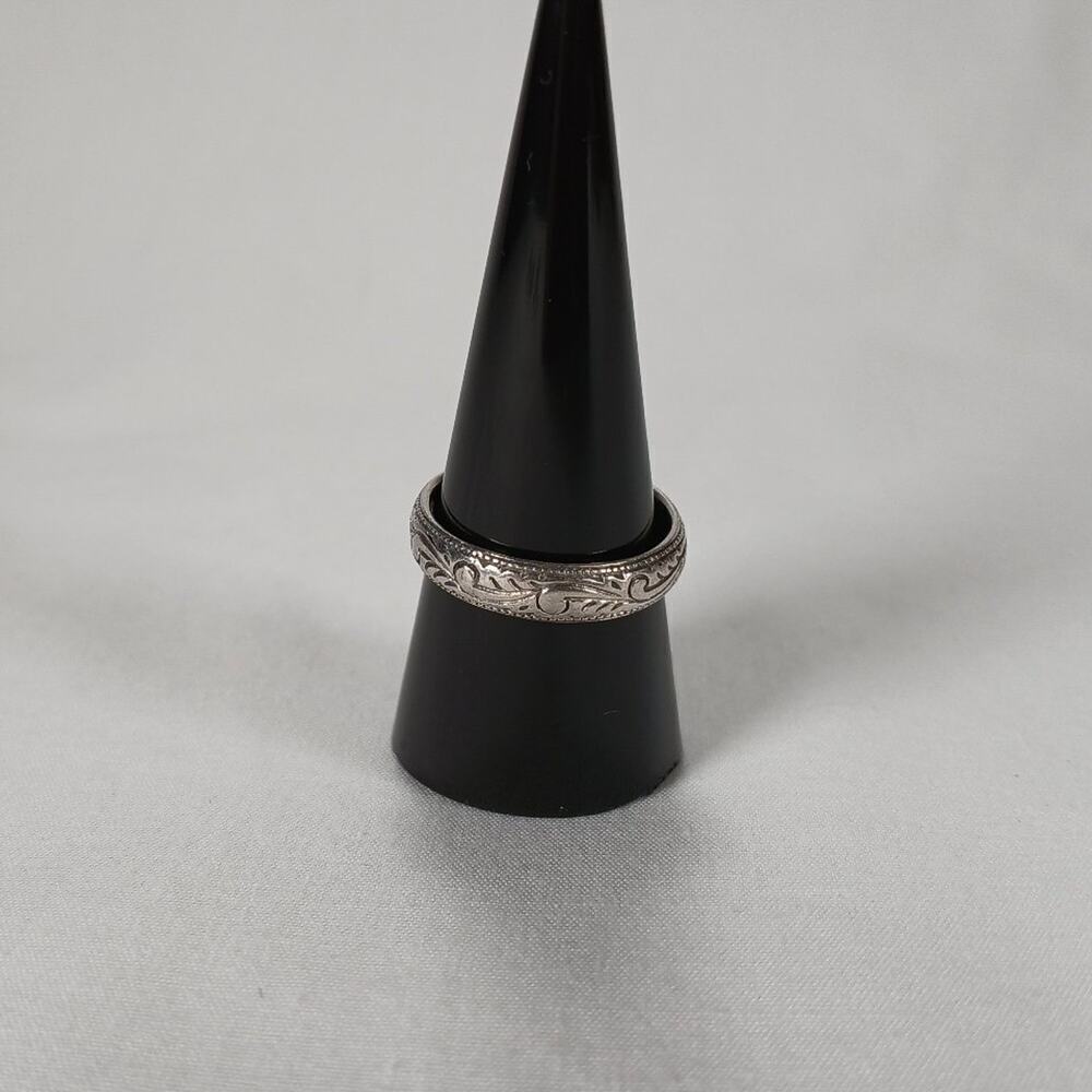 Vintage Marsala Etched Paisley Sterling Silver Ring Size 8.75 - Picture 3 of 6